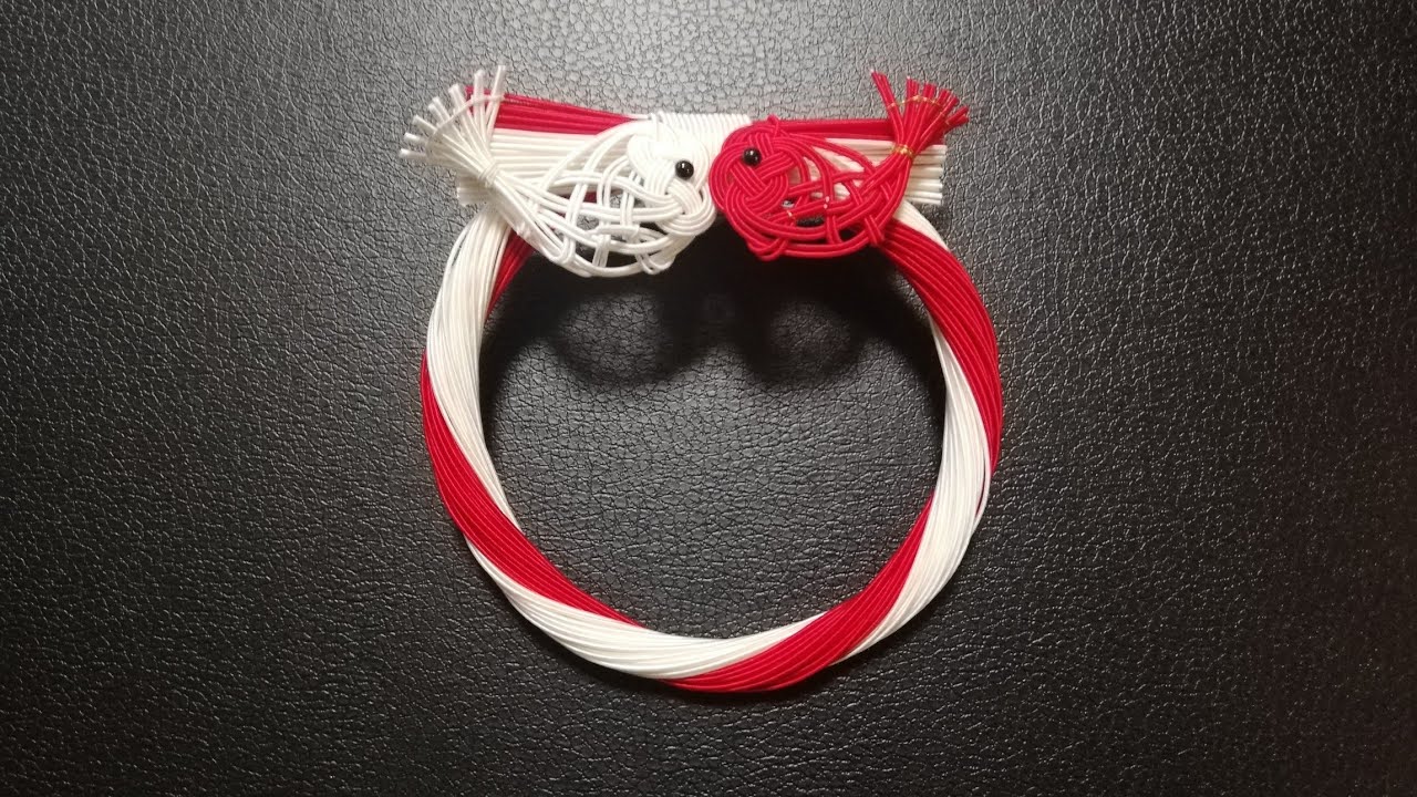 ららちゃん様♡２点しめ縄飾り☆仲良し紅白お馬ちゃん♥正月飾り☆幸運♡ Red and White Sea Bream Shimenawa] New Year's Decoration