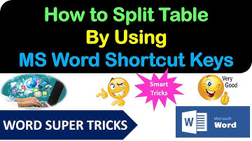 How to Split Table By Using MS Word Shortcut Keys #shortcutkeys