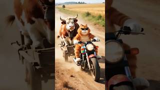 "The Cat & The Calf 🐱🐮 – A Funny Farm Day Adventure!"#FunnyAnimals #CatAndCow #AIAnimation#meow