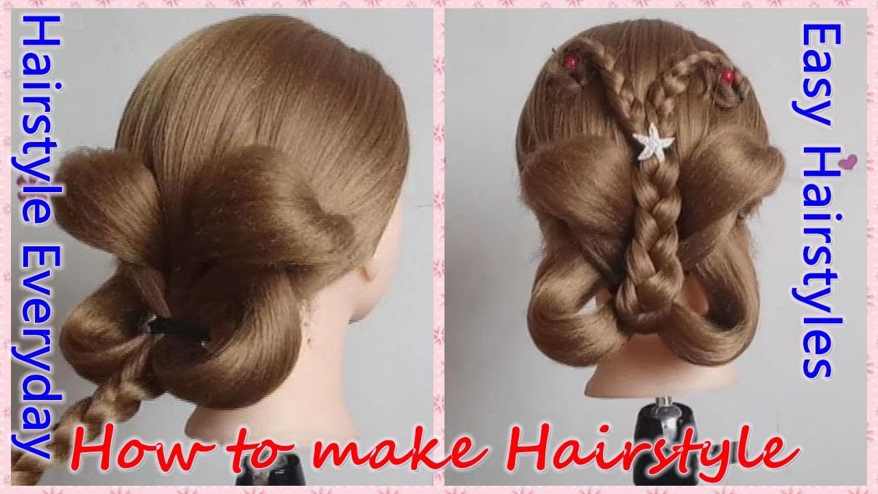 Braided Bun Bow Hair Tutorial Hairstyles For Cute Girls French