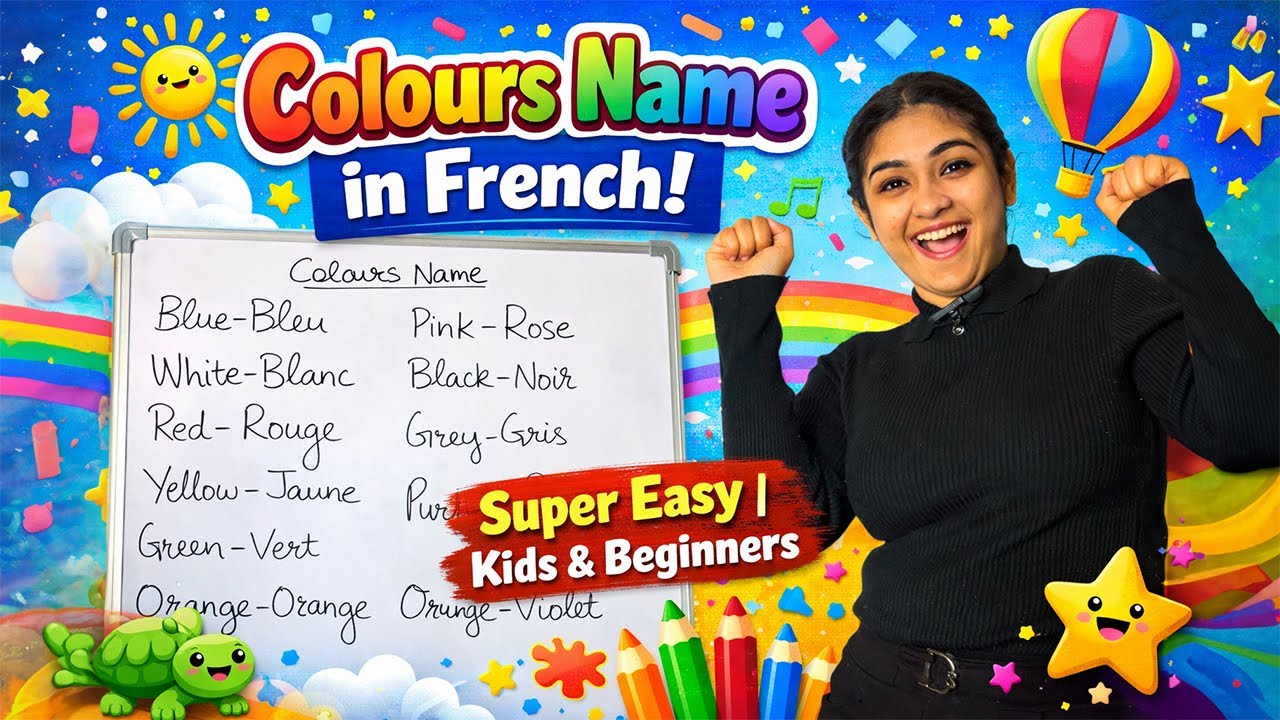 🎨 Colours Name in French | Super Easy 🇫🇷 | Kids & Beginners 🌈 | Bonjour Divu!