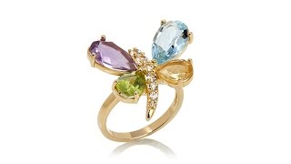 Technibond 4.81ct Multigem Dragonfly Ring