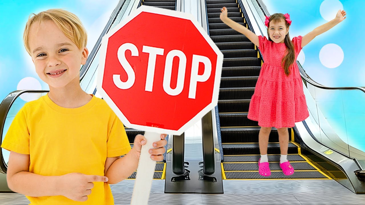 Приключение на эскалаторе в торговом центре: Дети изучают правила безопасности