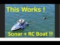 This works !  Fish Finder (Deeper Sonar) + RC Boat!   Fishing gadget experiment.