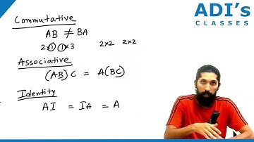 Properties of matrix multiplication | Matrices | Math Class 12 | CBSE and PUC - ADIs Classes |