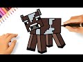 HOW TO DRAW MINECRAFT COW ????| DRAWING MINECRAFT MOBS