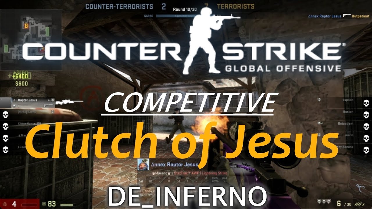 CSGO Clutch of Jesus (1v4 on Inferno) YouTube