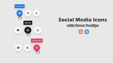 Social Media Icons with Hover Tooltips | Simple CSS & HTML Tutorial