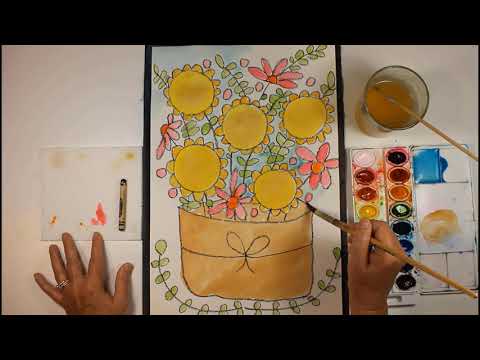 How to Draw and Paint SUNFLOWERS Step-By-Step for Beginners Timelapse