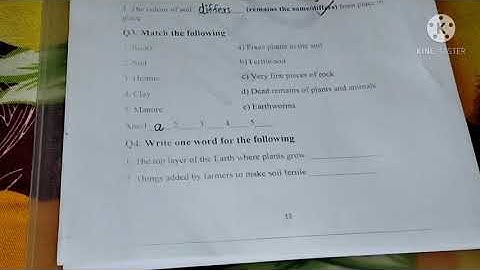 Date-18/02/2021 Day-Thursday Std-3rd Sub-Science Revision of Ch-4 Soil in Revision sheet