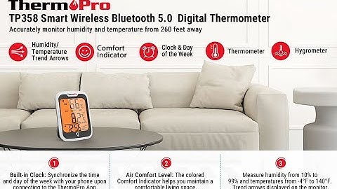 ThermoPro TP358 Indoor Thermo Hygrometer for Home Bluetooth Hygrometer Thermometer via Smart App