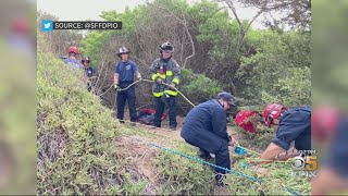FORT FUNSTON RESCUE: San Francisco firefighters rescue father and child trapped on Fort Funston clif