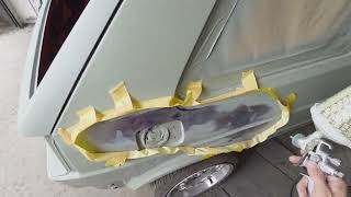 Mk2 Golf gti main repairs done and into Novol spray polyester filler at JM Details
