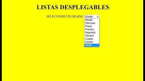 LISTAS DESPLEGABLES EN HTML