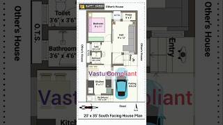 Vastu Compliant South Facing House Plan with Pooja Room & Car Parking | 700 Square Feet 1-BHK |