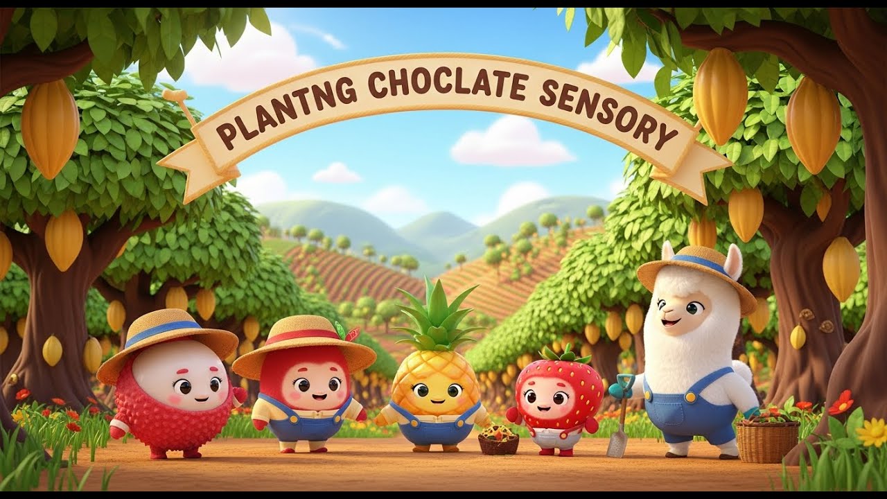🍫 Learning How Chocolate Grows | Cocoa Plant for Kids 🌱 | Kids Sensory Word