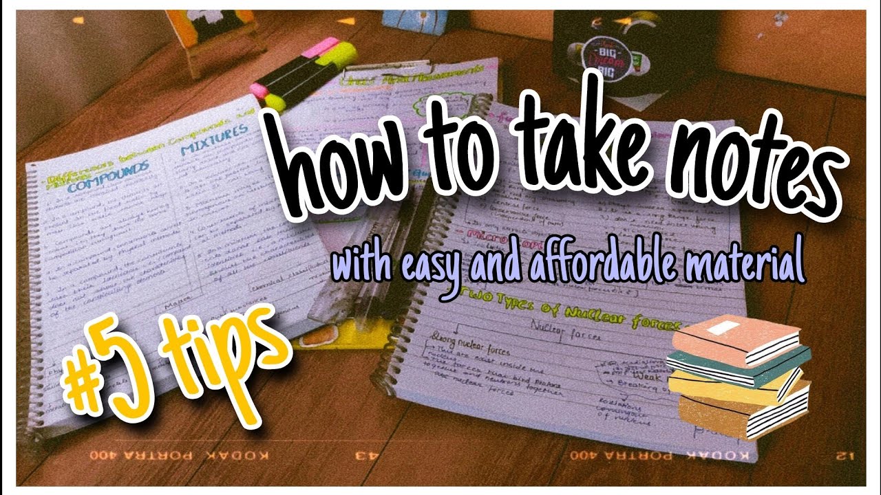 How to take notes ️| with easy and affordable materials| 5 tips 💡to ...