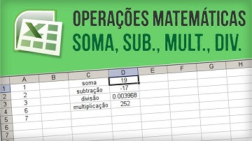 EXCEL Básico: Operações matemáticas simples (soma, subtração, multiplicação, divisão)