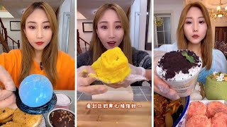asmr mukbangasmr/kwai dessert mukbang,/mochi eating,creperoll cake chocolate #asmr