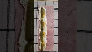 Appetiser rolls with ham,pickles and cream cheese # easyreciepe # food # delicious