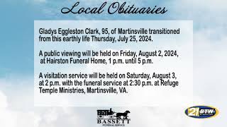 Obits for August 1, 2024