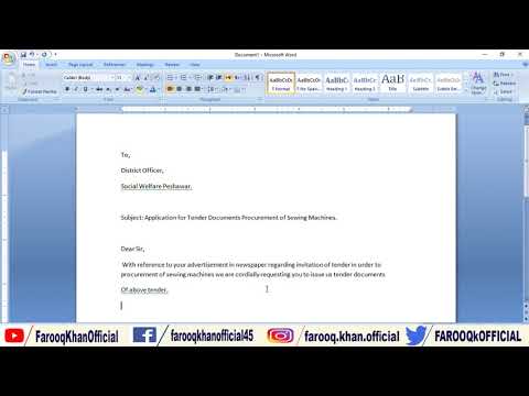 How to Write Application for Tender Documents?