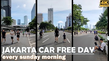 Jakarta CFD [Car Free Day]❗Hari Bebas Kendaraan Bermotor - HBKB setiap Minggu pagi - Jalan Sudirman