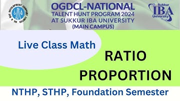 Ratio Proportion basic math live lecture class for sukkur iba nthp test preparation #sukkuriba #math