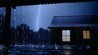 🔴 Heavy Rain & Thunder Sounds for Sleeping | Dark Night Lightning Storm | Live 24/7