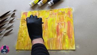 #002 Easy Abstract Acrylic Painting for Beginners Palette Knife Demo Modern Art YouTube