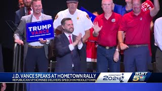 Vance recognizes hometown roots during rally at Middletown High School