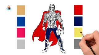 DẠY BÉ TÔ MÀU THẦN SẤM (THOR)- PAINTING THOR (AVENGERS)