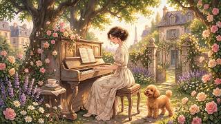 Paris in Bloom 🌸 1940s French Vintage Jazz | Peaceful Garden & Relaxing Piano ☕