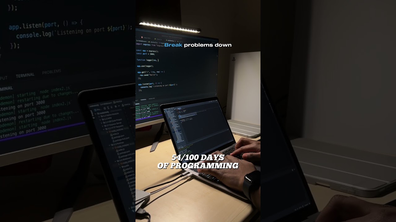 54/100, 50 Days of Coding In 12 Seconds #codewithme #motivation #javascript #fullstack #webdeveloper