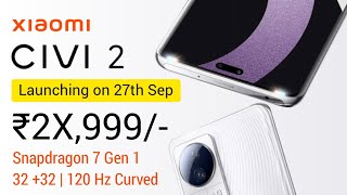 Xiaomi CIVI 2 Launch Date In India, India Price | Xiaomi CIVI 2 Specifications, Camera, Display