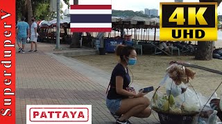 Pattaya Beach Road Walk Lockdown 1st September 2021 - Pattaya Beaches and Massage Open. Walk Tour 4K