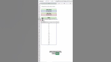Sequência de dias úteis entre duas datas no #Excel #excelbasico