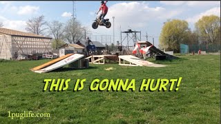 mini bike jump gone wrong