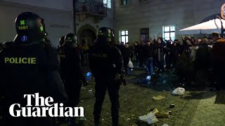 England Fans Clash With Prague Police Before Defeat To Czech Republic