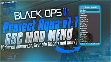 [BO2/1.19]♛Project Aqua v1.1 Mod Menu Preview| Colored Hitmarker, New Design and more ♛[GSC]