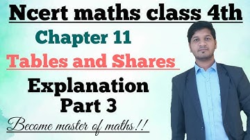 Tables and Shares | explanation Part 3| ncert maths class 4th chapter 11 | AYODHYA CLASSES |maths