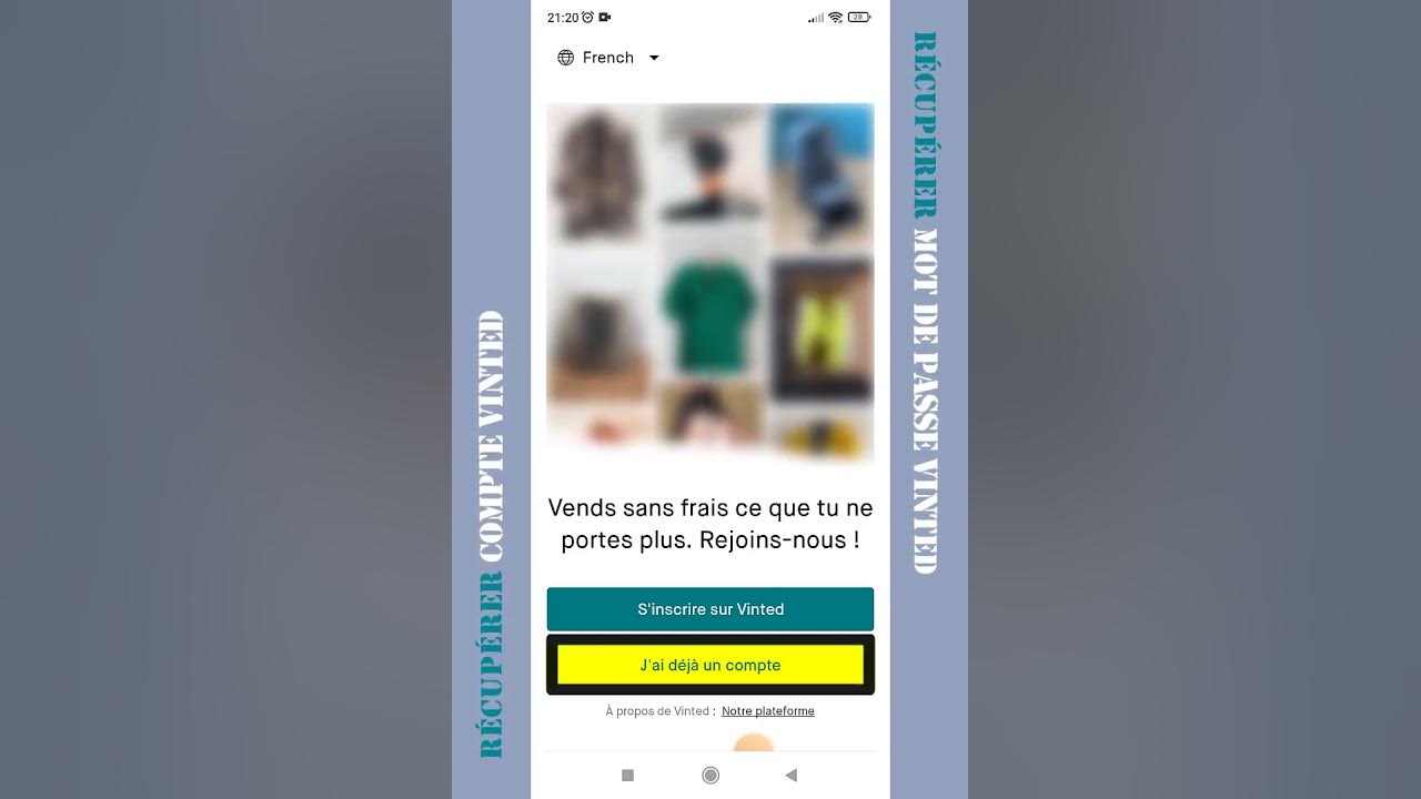 VINTED comment récupérer le mot de passe pour se connecter à l