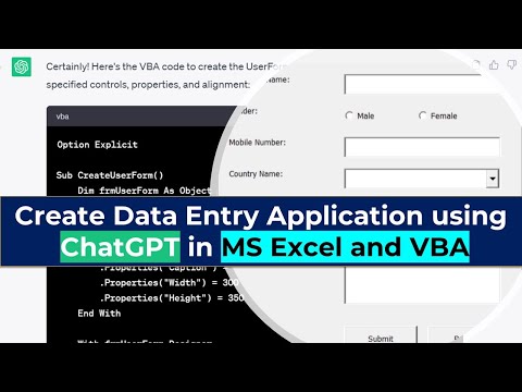 How to create a Data Entry Application using ChatGPT in MS Excel and VBA