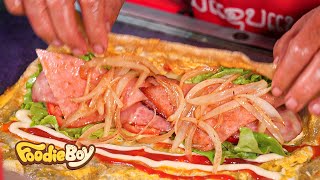 Laos Street Food! Special Roti | Pizza Roti, Roti Pizza Rolls