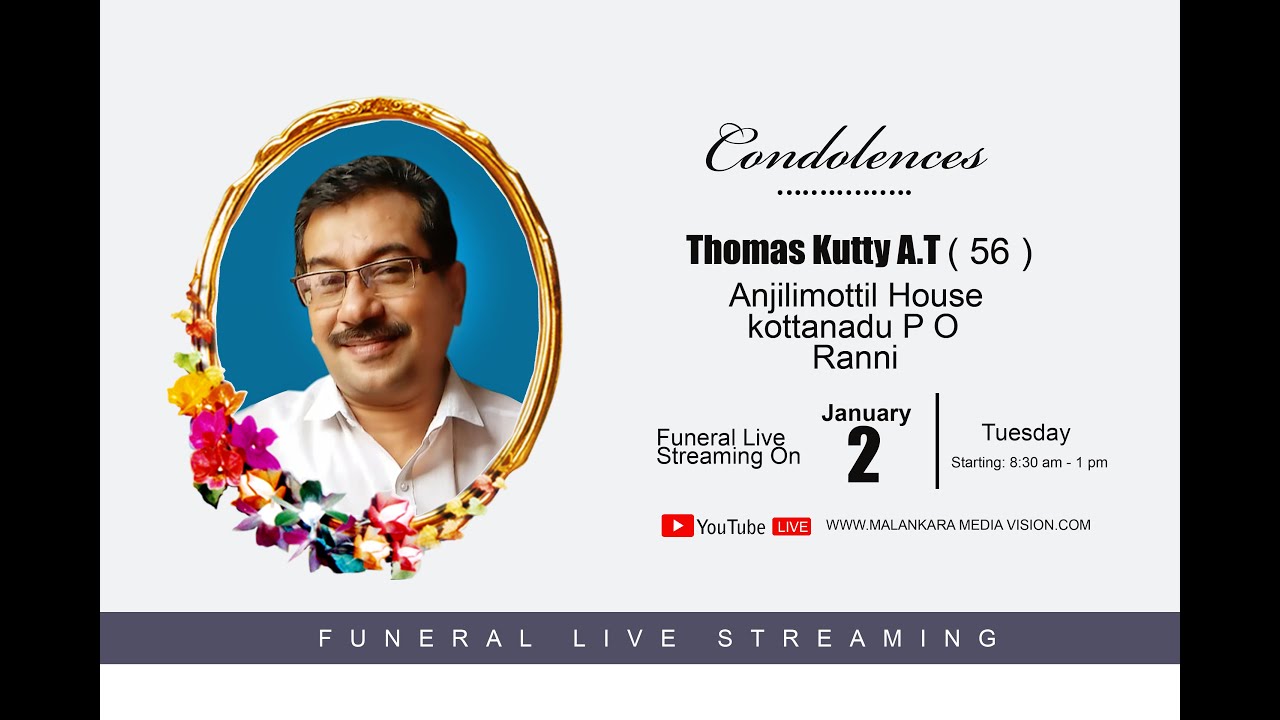 Funeral Service // Thomaskutty A.T. (Reji - 57) Anjilimoottil; Kottanad