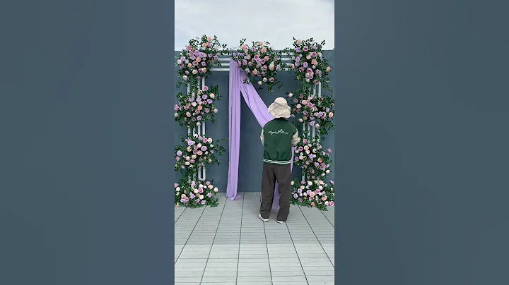 Outdoor Wedding Backdrop Frame Hang Floral Arrangement Rose Green #diy #backdrop #wedding #flower