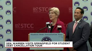 Sen. Warren visits western Mass. to sign residents up for student debt relief