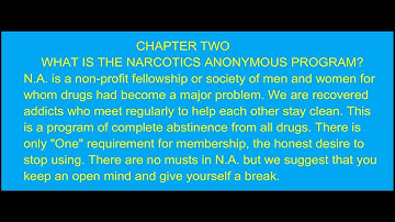 Narcotics Anonymous Original Basic Text - Grey Book  - Chapter 2 - What is the NA Program