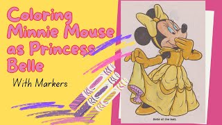 Coloring Minnie Mouse as Princess Belle 👑 | Disney Story Time & Art Fun for Kids