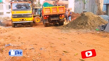 Jcb 3dx loading Mud in TATA Tippers Tractors Swaraj 855Fe New Holland 3630 Tractor 4x4jcb Thar Truck